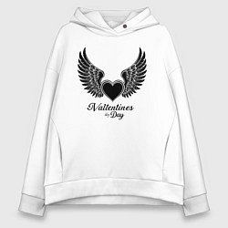 Женское худи оверсайз Крылья любви: День святого Валентина