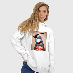 Толстовка оверсайз женская Free hugs омон, цвет: белый — фото 2