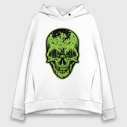 Женское худи оверсайз Green skeletor