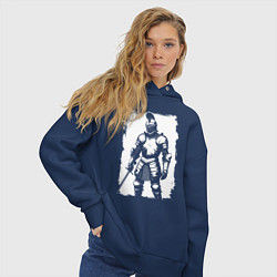 Толстовка оверсайз женская Рыцарь с мечом, цвет: тёмно-синий — фото 2