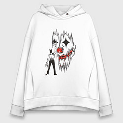 Толстовка оверсайз женская Бэтмен начало, цвет: белый