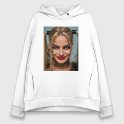 Толстовка оверсайз женская Харли Квинн - Марго Робби, цвет: белый