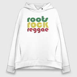Толстовка оверсайз женская Roots rock reggae, цвет: белый