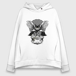 Толстовка оверсайз женская Twin Peaks symbols, цвет: белый