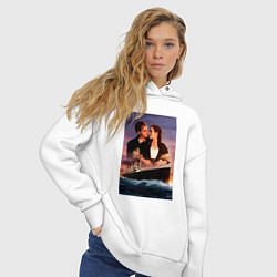 Толстовка оверсайз женская Titanic love, цвет: белый — фото 2