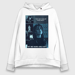 Толстовка оверсайз женская Billie Eilish постер, цвет: белый