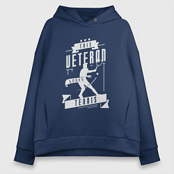 Толстовка оверсайз женская Ветеран тенниса, цвет: тёмно-синий
