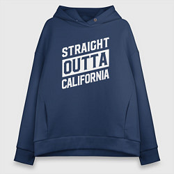 Толстовка оверсайз женская Прямиком из Калифорнии, цвет: тёмно-синий