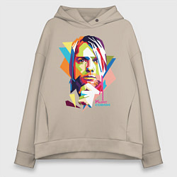 Толстовка оверсайз женская Kurt Cobain: Colors, цвет: миндальный