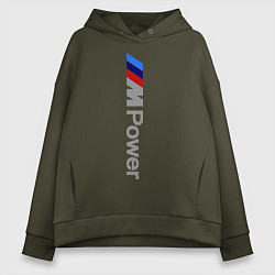 Толстовка оверсайз женская BMW M Power, цвет: хаки