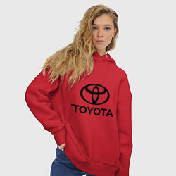 Толстовка оверсайз женская Toyota Logo, цвет: красный — фото 2
