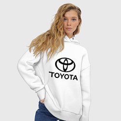 Толстовка оверсайз женская Toyota Logo, цвет: белый — фото 2