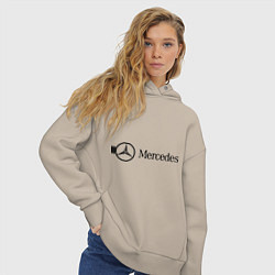Толстовка оверсайз женская Mercedes Logo, цвет: миндальный — фото 2