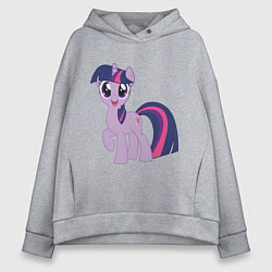 Толстовка оверсайз женская Пони Сумеречная Искорка, цвет: меланж