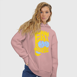Толстовка оверсайз женская Bart: Eat my shorts, цвет: пыльно-розовый — фото 2