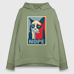 Женское худи оверсайз Grumpy Cat NOPE