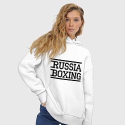 Толстовка оверсайз женская Russia boxing, цвет: белый — фото 2