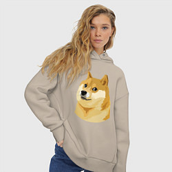 Толстовка оверсайз женская Doge, цвет: миндальный — фото 2