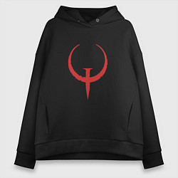 Толстовка оверсайз женская Quake, цвет: черный