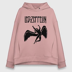 Толстовка оверсайз женская Led Zeppelin Swan, цвет: пыльно-розовый