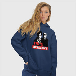 Толстовка оверсайз женская True Detective, цвет: тёмно-синий — фото 2