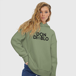 Толстовка оверсайз женская Don Diablo, цвет: авокадо — фото 2