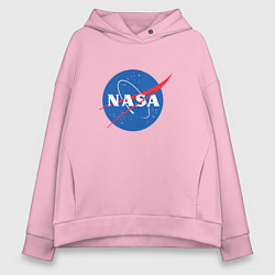 Толстовка оверсайз женская NASA: Logo, цвет: светло-розовый