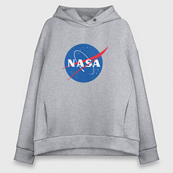 Толстовка оверсайз женская NASA: Logo, цвет: меланж