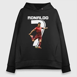 Толстовка оверсайз женская Ronaldo 07, цвет: черный