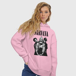 Толстовка оверсайз женская Nirvana Group, цвет: светло-розовый — фото 2