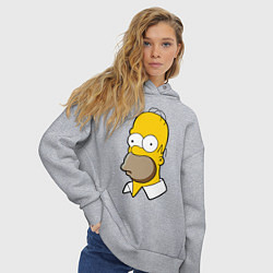 Толстовка оверсайз женская Sad Homer, цвет: меланж — фото 2