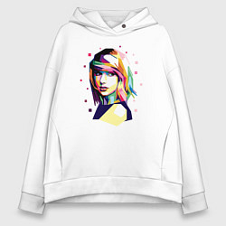 Толстовка оверсайз женская Taylor Swift Art, цвет: белый