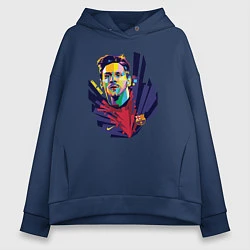 Толстовка оверсайз женская Messi Art, цвет: тёмно-синий