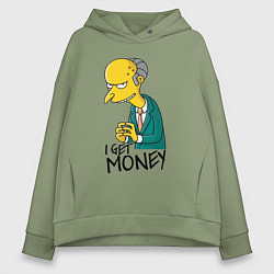 Женское худи оверсайз Mr. Burns: I get money