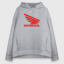 Толстовка оверсайз женская Honda Red, цвет: меланж