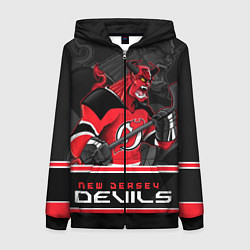 Толстовка на молнии женская New Jersey Devils, цвет: 3D-черный