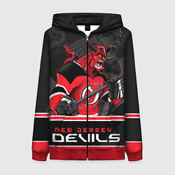 Толстовка на молнии женская New Jersey Devils, цвет: 3D-красный