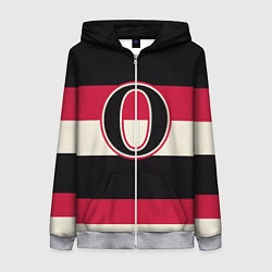 Толстовка на молнии женская Ottawa Senators O, цвет: 3D-меланж