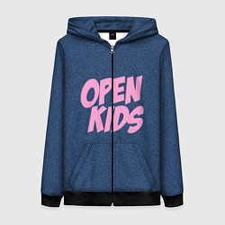 Толстовка на молнии женская Open kids, цвет: 3D-черный