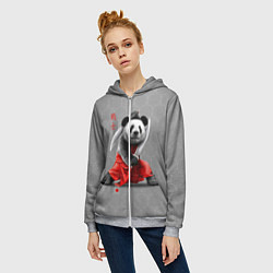 Толстовка на молнии женская Master Panda, цвет: 3D-меланж — фото 2