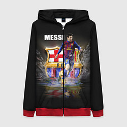 Толстовка на молнии женская Messi FCB, цвет: 3D-красный