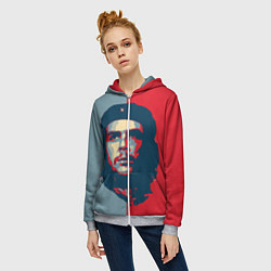 Толстовка на молнии женская Che Guevara, цвет: 3D-меланж — фото 2