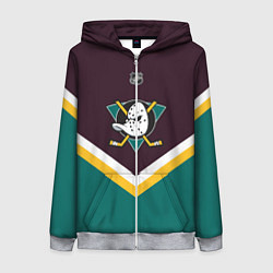 Толстовка на молнии женская NHL: Anaheim Ducks, цвет: 3D-меланж