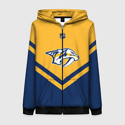 Толстовка на молнии женская NHL: Nashville Predators, цвет: 3D-черный