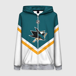 Толстовка на молнии женская NHL: San Jose Sharks, цвет: 3D-меланж