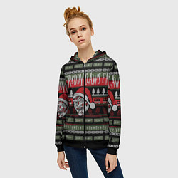 Толстовка на молнии женская Freddy Christmas, цвет: 3D-черный — фото 2