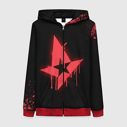 Толстовка на молнии женская Astralis: Black collection, цвет: 3D-красный