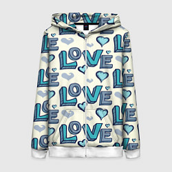 Женская толстовка на молнии Love Pattern