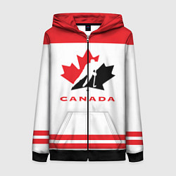 Толстовка на молнии женская Canada Team, цвет: 3D-черный