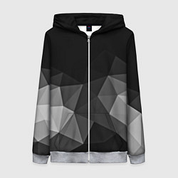Толстовка на молнии женская Abstract gray, цвет: 3D-меланж